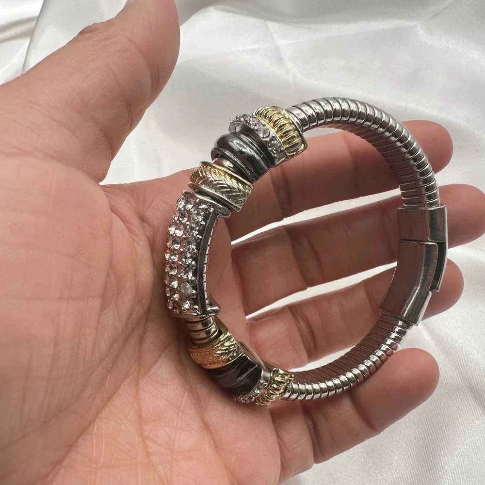 Vintage Y2K Clear Rhinestone Bracelet Retro Statement Women's Classic Jewelry